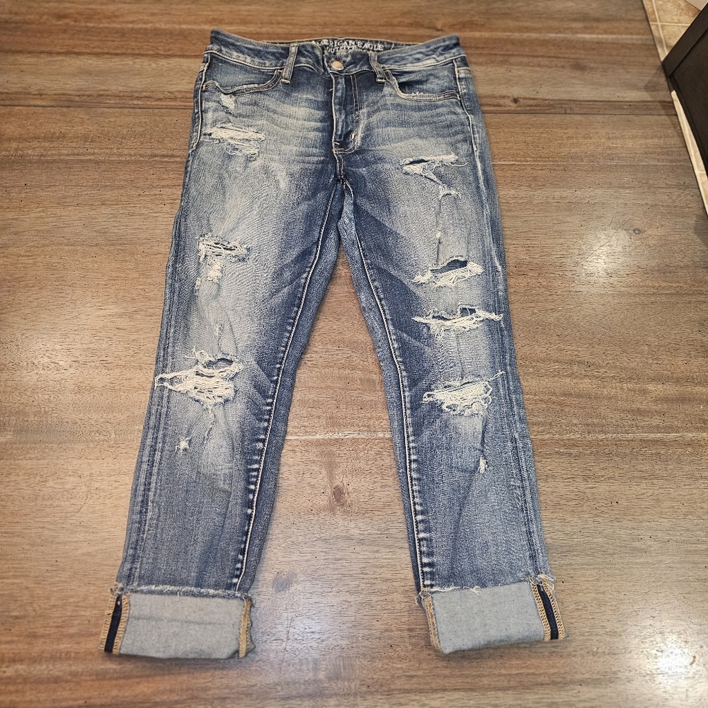 American Eagle Crop Distressed